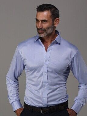Collars & Co Men's XL Quattro Flex Dress Shirt Semi-Spread Collar New